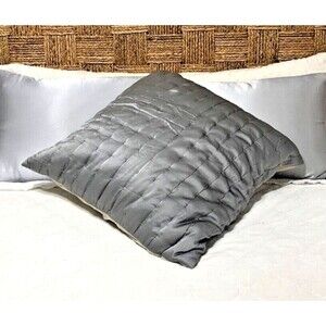 Portico Quilted Euro Sham Slate Gray Silk Blend 26" x 26"